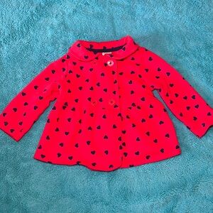 Carter's Baby Girl Infant Red & Navy Heart Jacket Size 9 Months